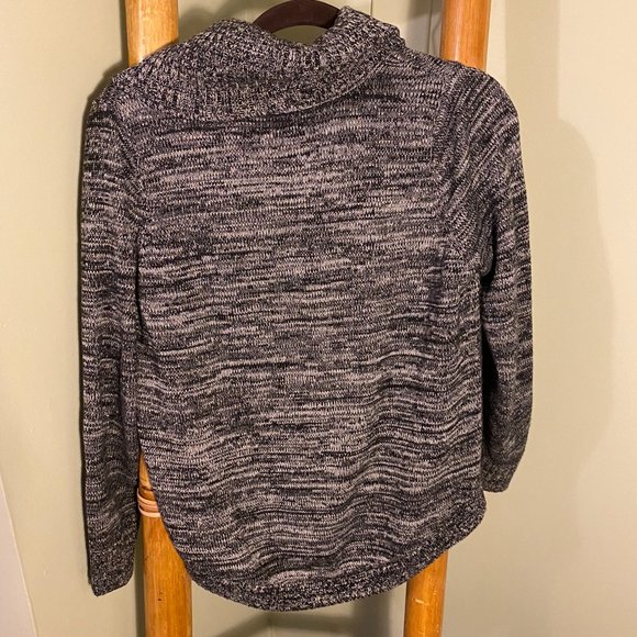 Cowl Neck Heathered Grey Sweater - Picture 2 of 2